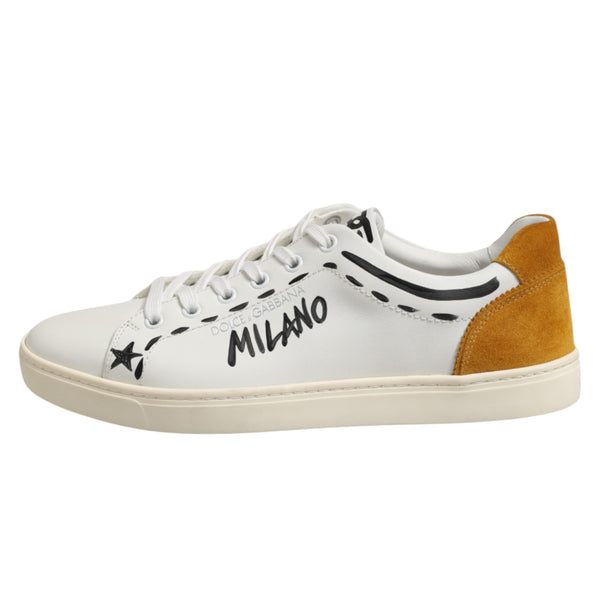 Weiß Leder MILANO Low Top Turnschuhe Schuhe
