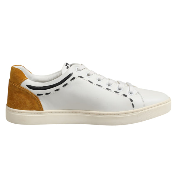 Weiß Leder MILANO Low Top Turnschuhe Schuhe