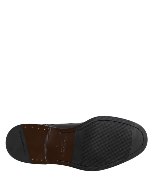 Schwarzes Leder Derby Wingtip Formelle Schuhe