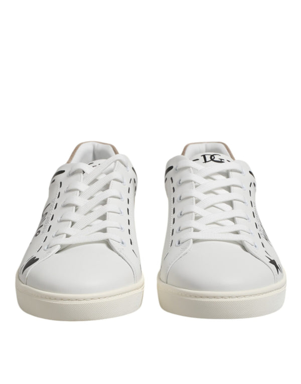 Weiß Leder MILANO Low Top Turnschuhe Schuhe