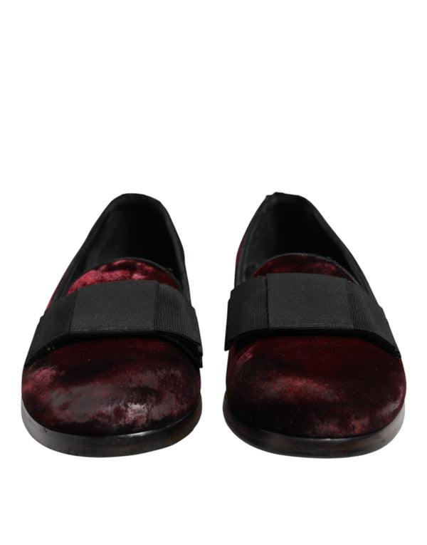 Rot Samt Männer Slip On Loafers Kleid Schuhe