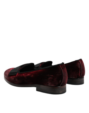 Rot Samt Männer Slip On Loafers Kleid Schuhe