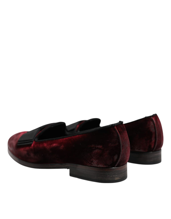 Rot Samt Männer Slip On Loafers Kleid Schuhe