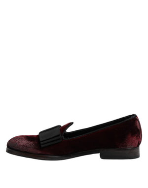 Rot Samt Männer Slip On Loafers Kleid Schuhe