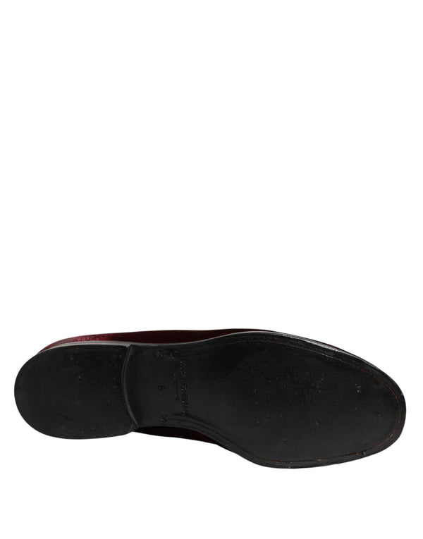 Rot Samt Männer Slip On Loafers Kleid Schuhe