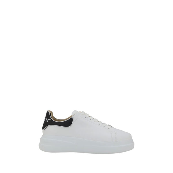 Weiße Gummisohle Sneakers mit niedrigem Schaft