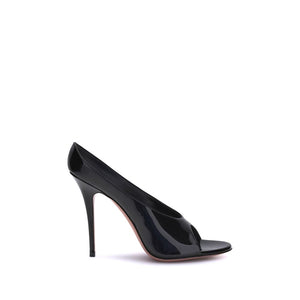 Schwarze Stilettosandalen aus Kalbsleder Bos Taurus