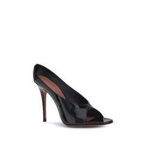 Schwarze Stilettosandalen aus Kalbsleder Bos Taurus