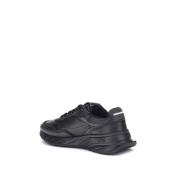 Schwarze Sneaker aus Kalbsleder Bos Taurus