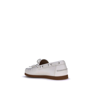 Weiße Kalbshaut Bos Taurus Slip-On Loafer