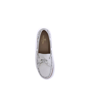 Weiße Kalbshaut Bos Taurus Slip-On Loafer