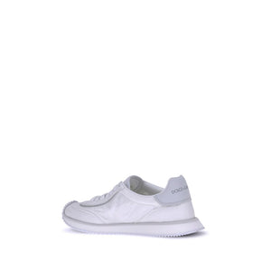 Weiße Stoff-Sneakers mit niedrigem Schaft