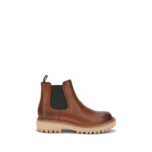 Braune Gummistiefel im Chelsea-Stil