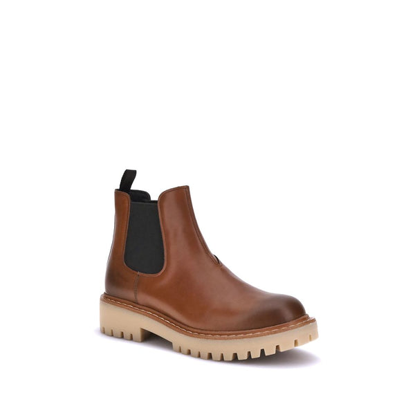 Braune Gummistiefel im Chelsea-Stil