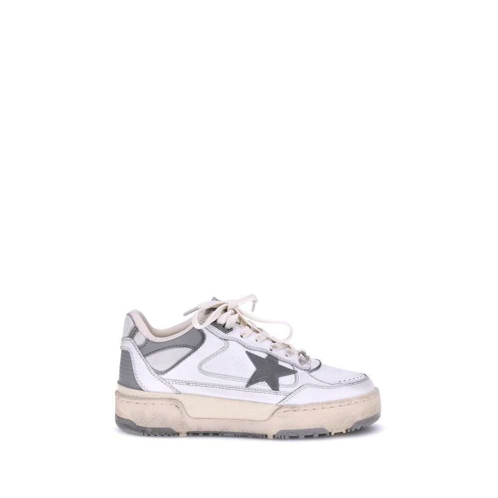 Weiße Gummisohle Sneakers mit niedrigem Schaft