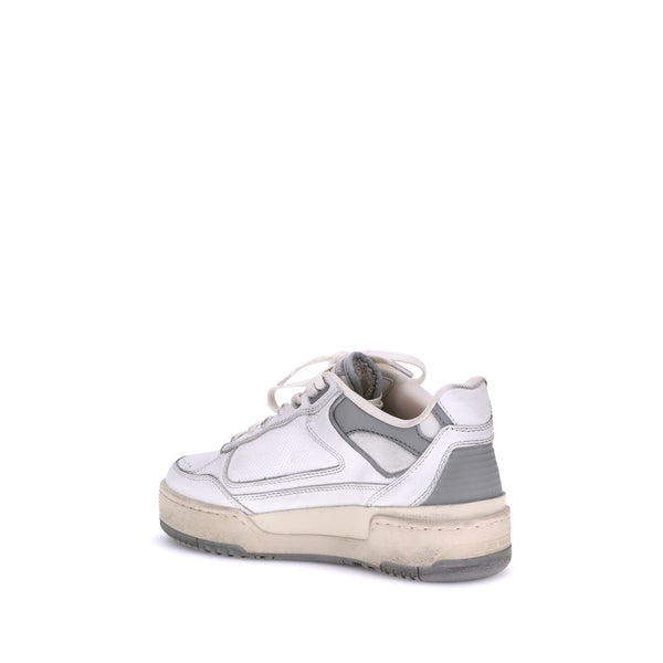 Weiße Gummisohle Sneakers mit niedrigem Schaft