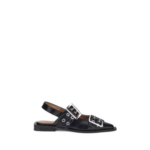Schwarze Ballerinas aus recyceltem Polyester