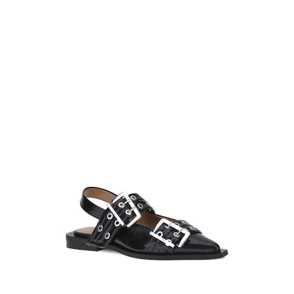 Schwarze Ballerinas aus recyceltem Polyester