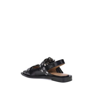 Schwarze Ballerinas aus recyceltem Polyester