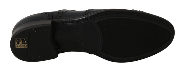 Dunkelblaue Leder Wingtip Oxford Dress Schuhe