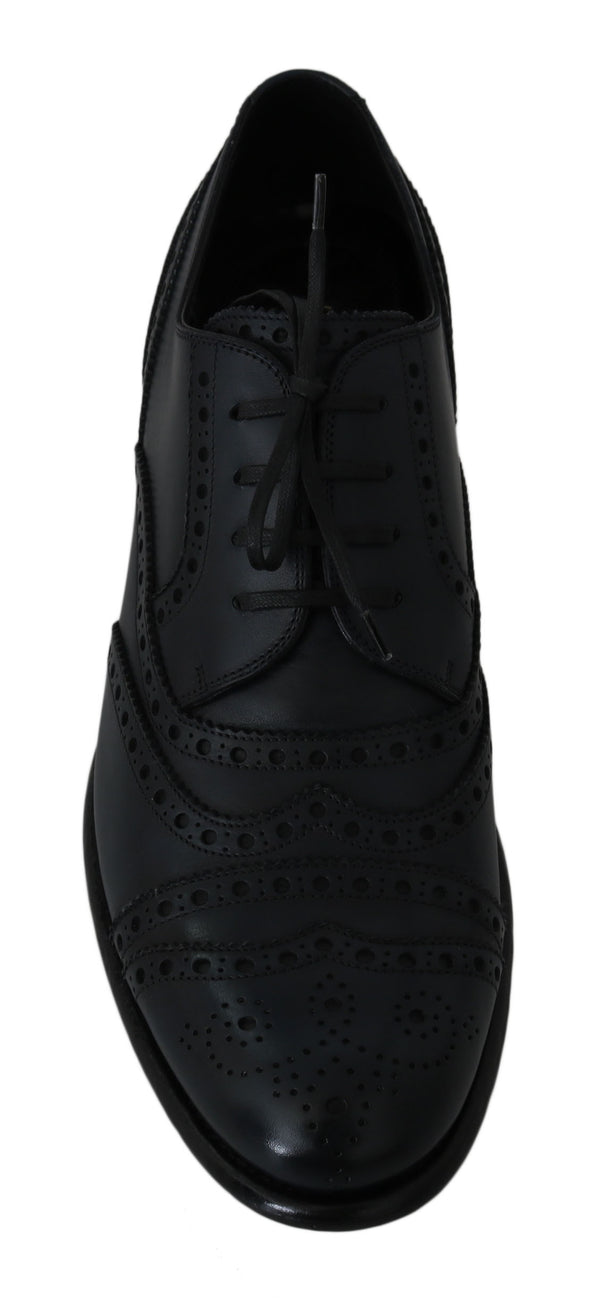 Dunkelblaue Leder Wingtip Oxford Dress Schuhe