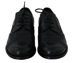 Dunkelblaue Leder Wingtip Oxford Dress Schuhe