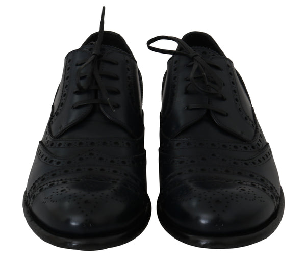 Dunkelblaue Leder Wingtip Oxford Dress Schuhe