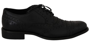 Blaue Leder Wingtip Oxford Dress Schuhe