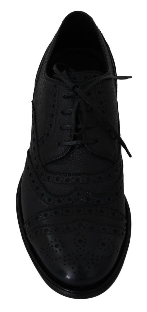 Blaue Leder Wingtip Oxford Dress Schuhe