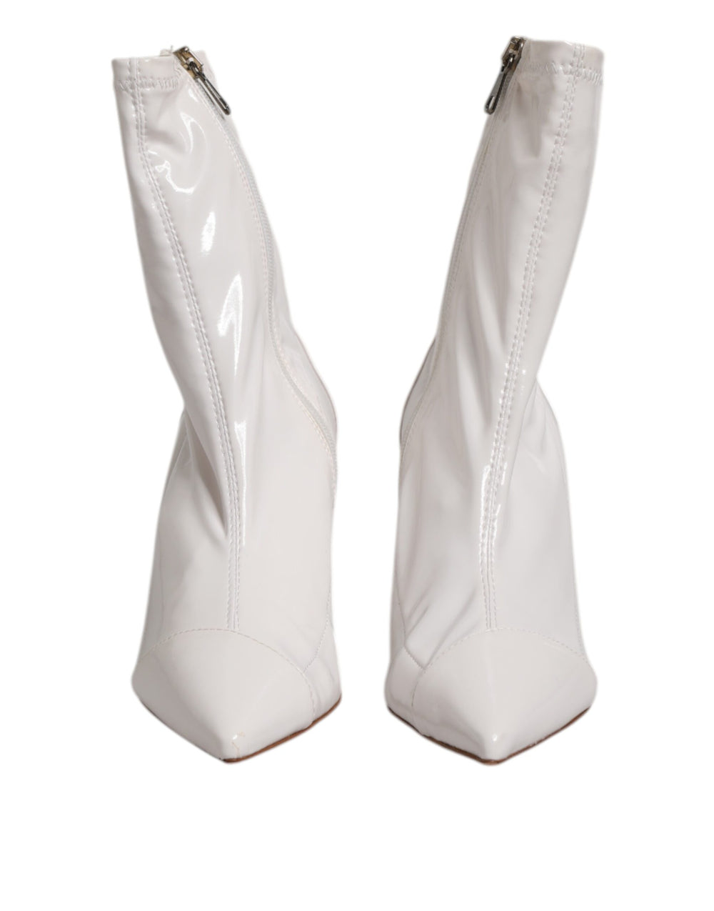 Weiß Stiletto Heels Mid Calf Stiefel Schuhe