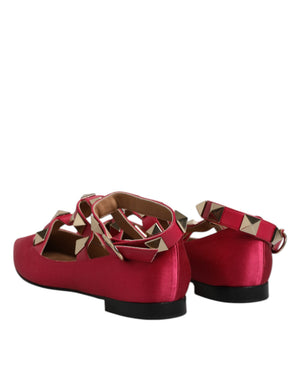 Rot Gold Nieten spitze Zehe Ballet Flats Schuhe