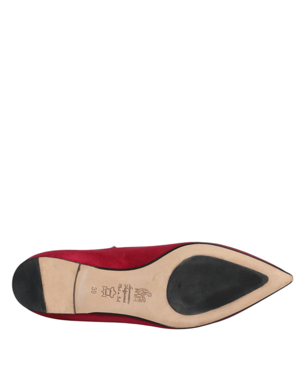 Rot Gold Nieten spitze Zehe Ballet Flats Schuhe