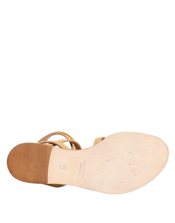 Braune Flip Flops Zipper Knöchelriemen Schuhe
