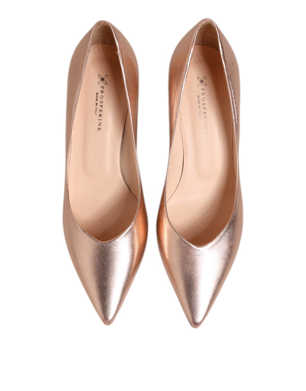 Rosa Leder Pumps Stiletto Heels Slip On Schuhe