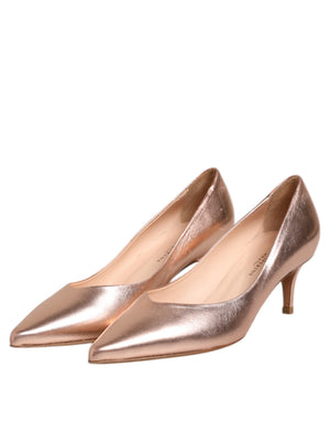 Rosa Leder Pumps Stiletto Heels Slip On Schuhe