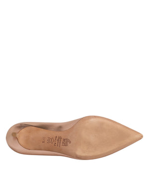 Rosa Leder Pumps Stiletto Heels Slip On Schuhe