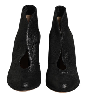 Metallic Schwarz Pumpe Stiletto Heels Schuhe