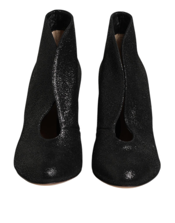 Metallic Schwarz Pumpe Stiletto Heels Schuhe
