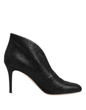 Metallic Schwarz Pumpe Stiletto Heels Schuhe