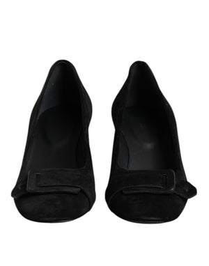 Schwarz Wildleder Slip On High Heels Pumpe Schuhe