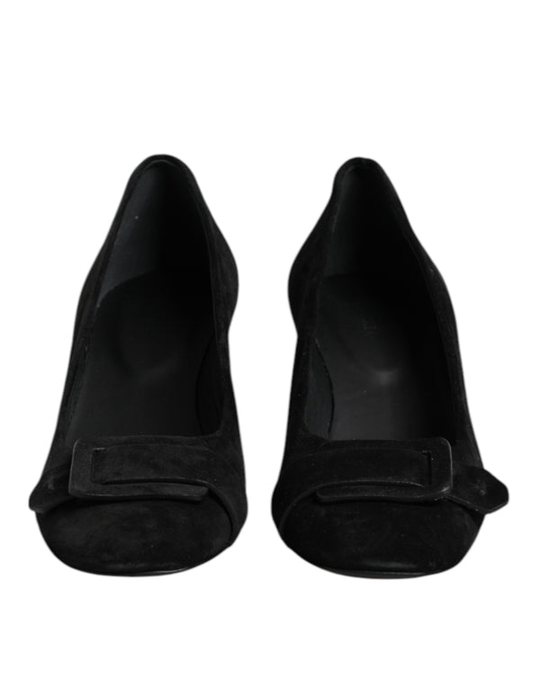 Schwarz Wildleder Slip On High Heels Pumpe Schuhe
