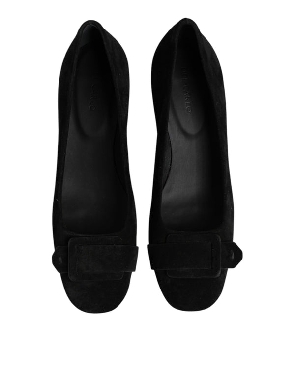 Schwarz Wildleder Slip On High Heels Pumpe Schuhe