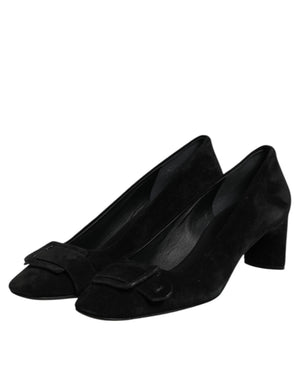 Schwarz Wildleder Slip On High Heels Pumpe Schuhe