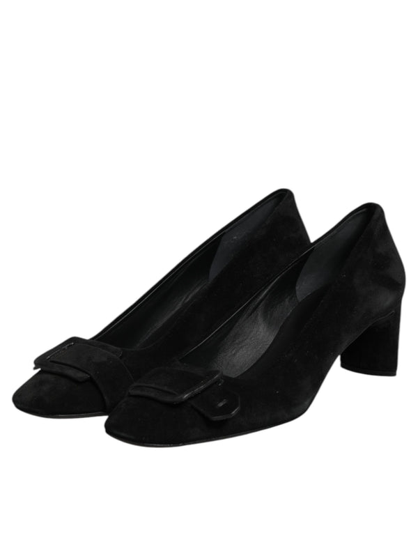 Schwarz Wildleder Slip On High Heels Pumpe Schuhe