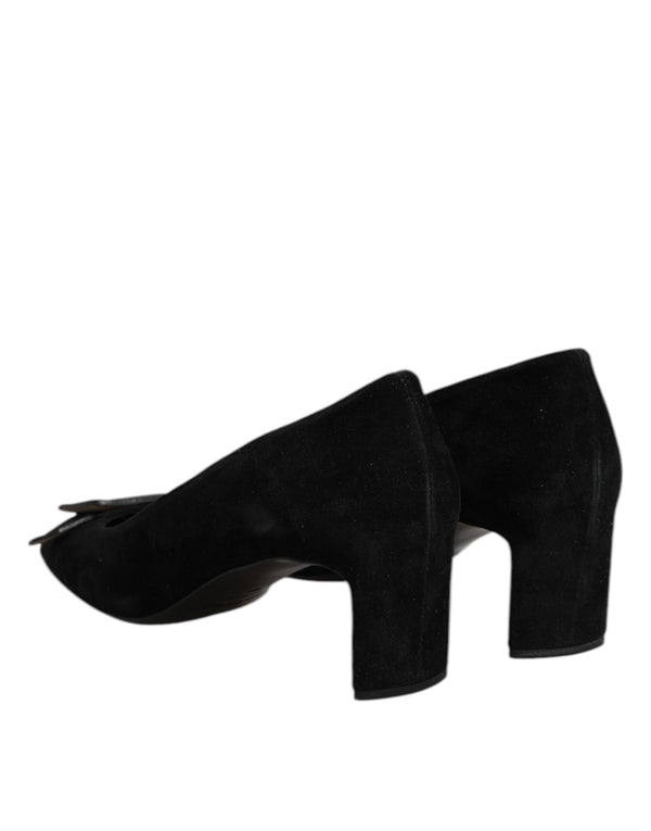 Schwarz Wildleder Slip On High Heels Pumpe Schuhe