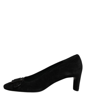 Schwarz Wildleder Slip On High Heels Pumpe Schuhe