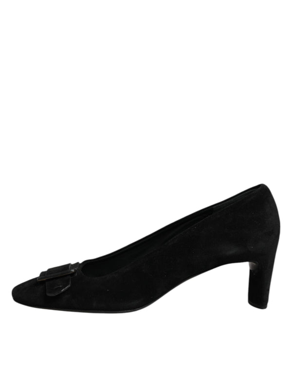 Schwarz Wildleder Slip On High Heels Pumpe Schuhe