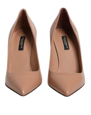 Beige Lackleder Stiletto Heel Pumps Schuhe