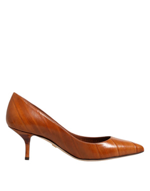 Braun Leder Stiletto Heel Pumps Schuhe