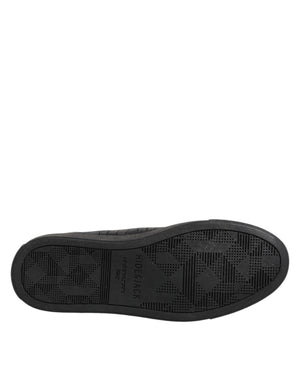Schwarze Leder Schnürsenkel Mid Top Sneakers Schuhe